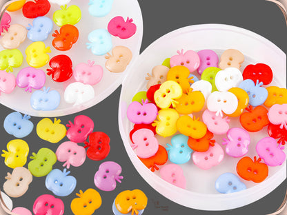 50 Pcs Novelty Sewing Buttons, Heart Shaped Buttons, Baby Buttons, Star Buttons, Flower Buttons, Apple Buttons, Daisy Buttons, Craft Buttons