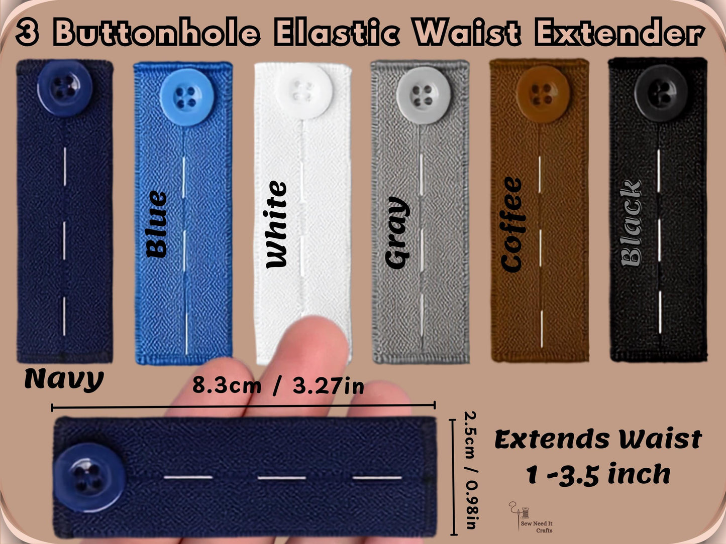 No Sew Pants Waist Extenders, Waistband Extender, Belt Extender, Waistband Adjuster, Button Extender For Jeans, Maternity Jeans Extender