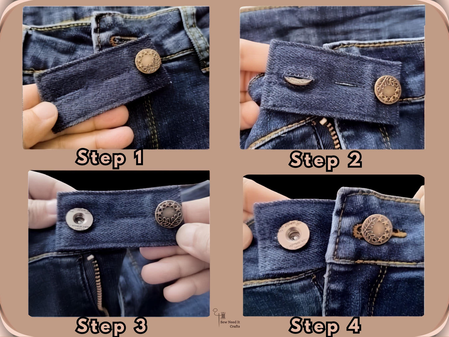 No Sew Pants Waist Extenders, Waistband Extender, Belt Extender, Waistband Adjuster, Button Extender For Jeans, Maternity Jeans Extender
