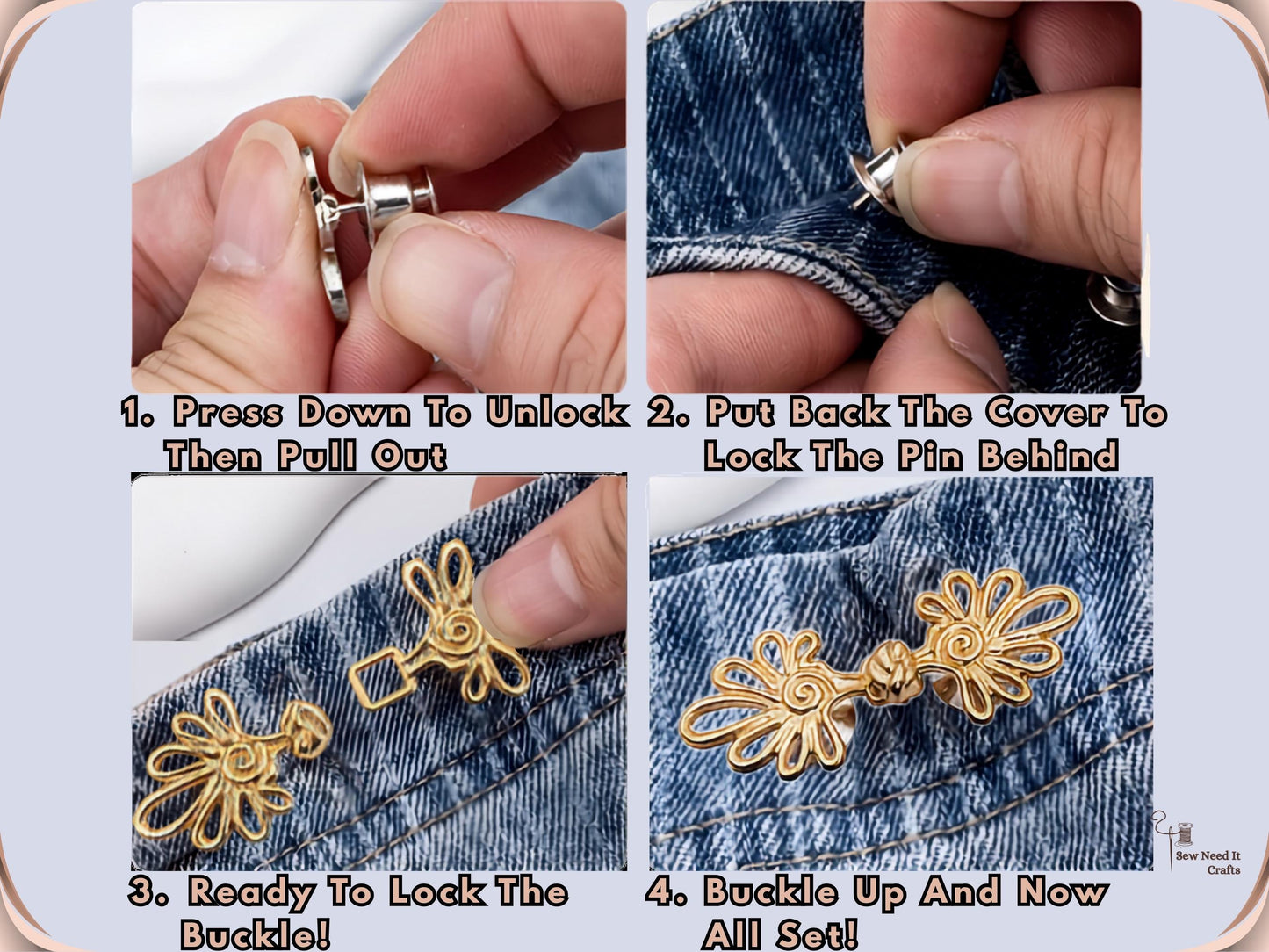 Spiral Daisy Waist Cinch Clip - No-Sew Waistband Tightener