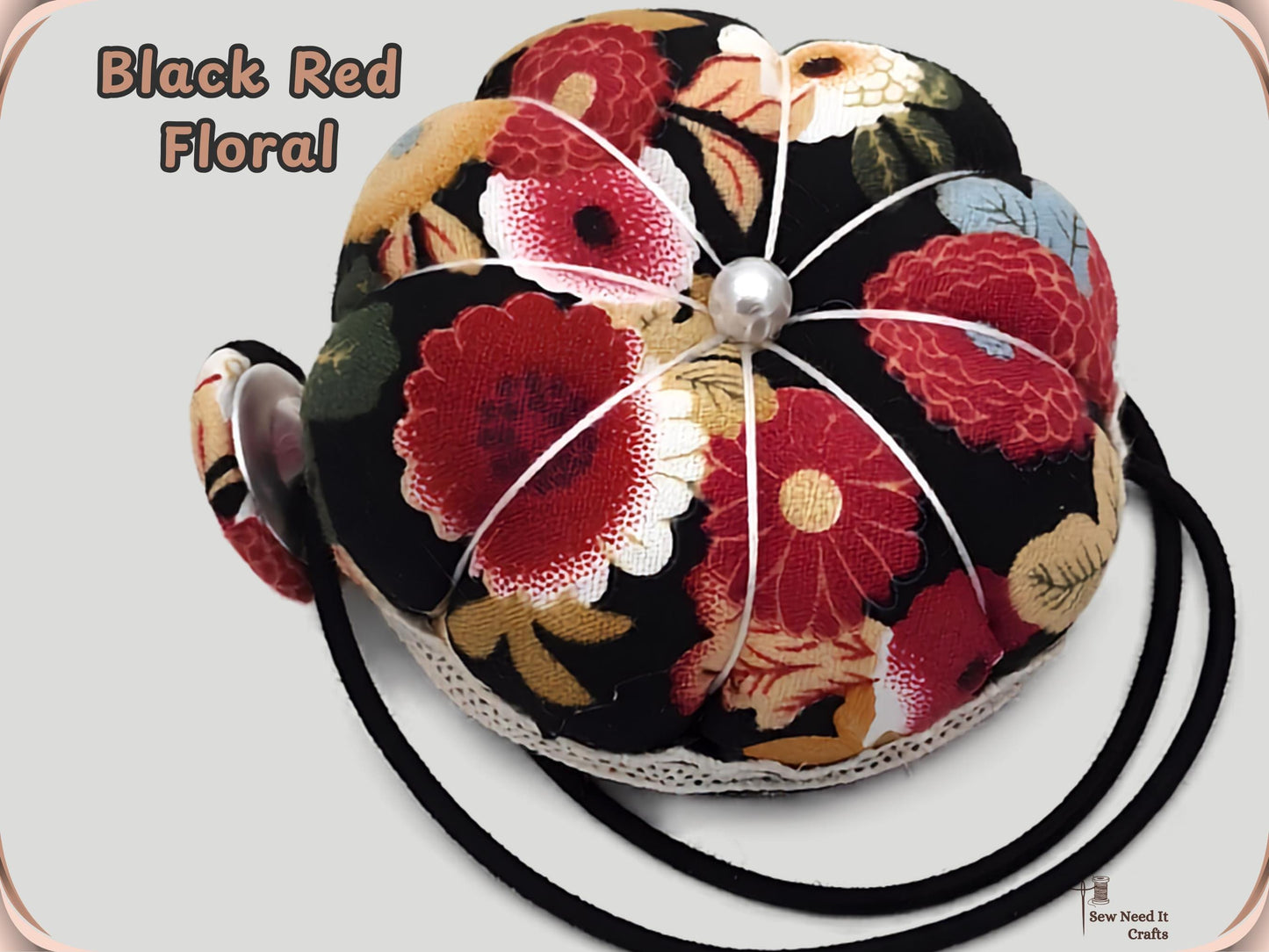 Floral Pin Cushion Wristband, Wrist Pin Cushion for Sewing, Floral Pincushion, Cute Pincushion, Beautiful Pincushions, Floral Pin Cushions