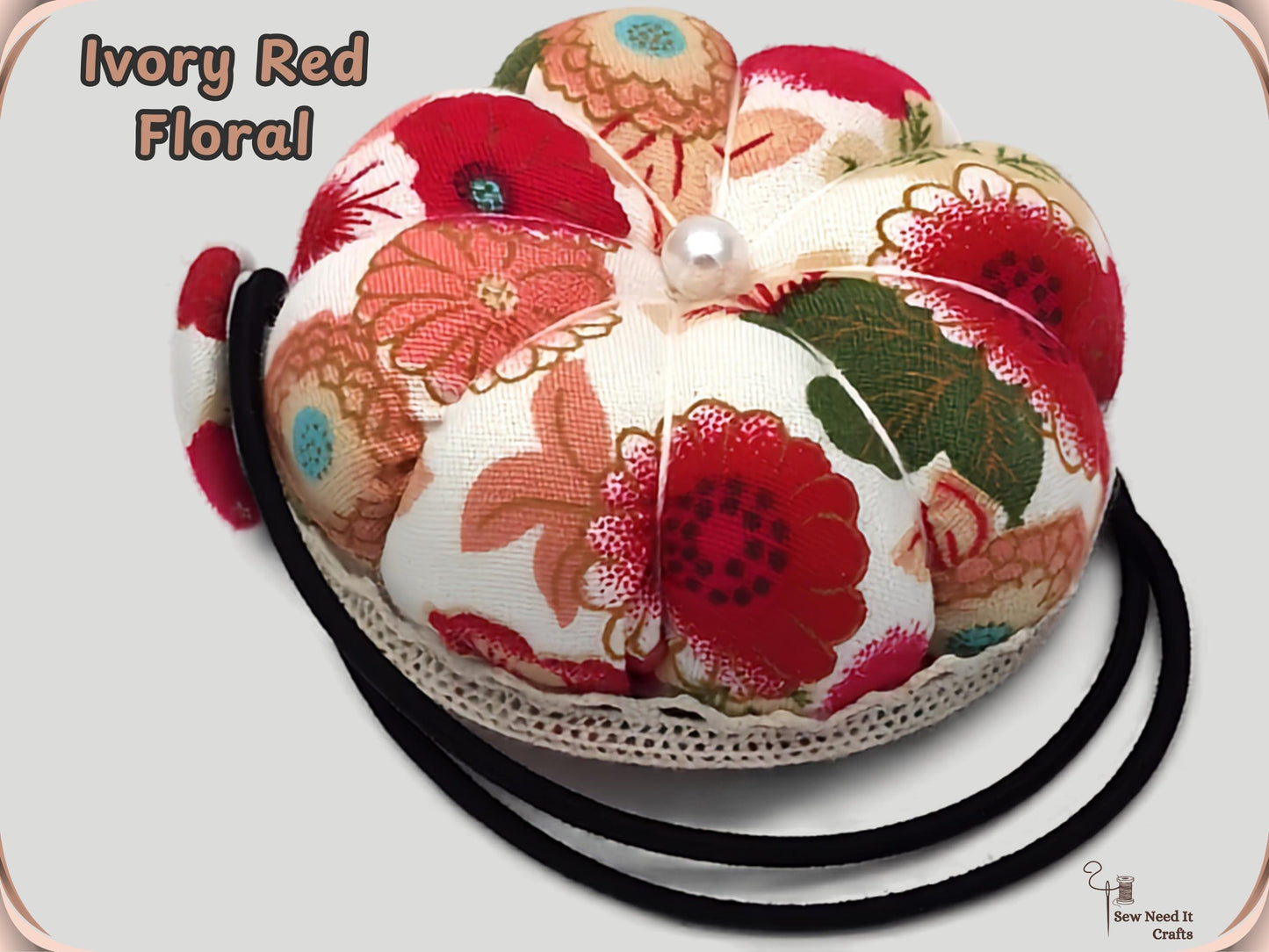Floral Pin Cushion Wristband, Wrist Pin Cushion for Sewing, Floral Pincushion, Cute Pincushion, Beautiful Pincushions, Floral Pin Cushions