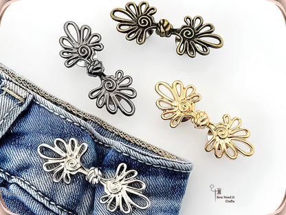 Spiral Daisy Waist Cinch Clip - No-Sew Waistband Tightener