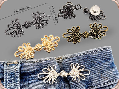 Spiral Daisy Waist Cinch Clip - No-Sew Waistband Tightener