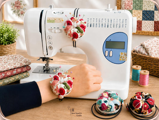 Floral Pin Cushion Wristband, Wrist Pin Cushion for Sewing, Floral Pincushion, Cute Pincushion, Beautiful Pincushions, Floral Pin Cushions