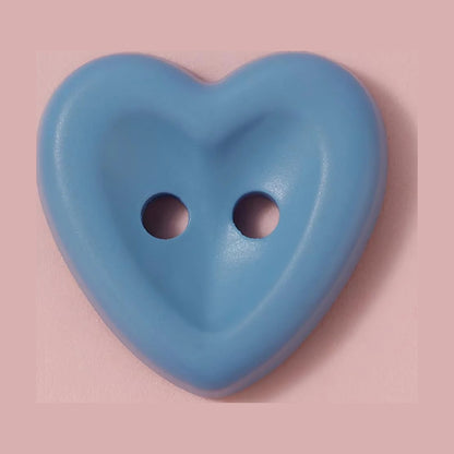 Blue heart shaped macaron button for sewing