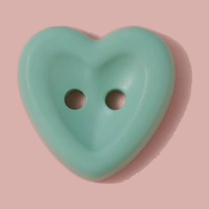Green heart shaped macaron button for sewing