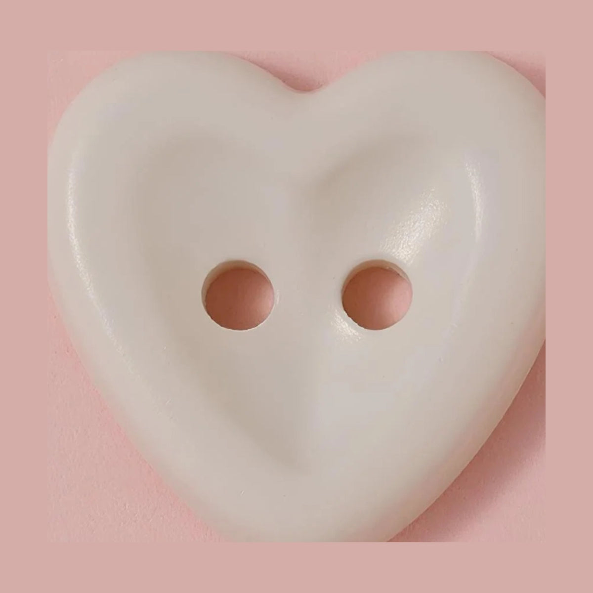 Off white heart shaped macaron button for sewing