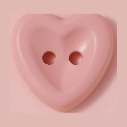 Pink heart shaped macaron button for sewing