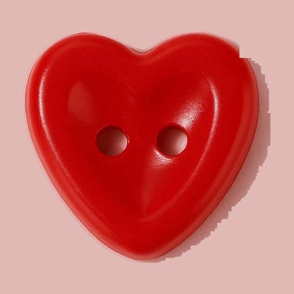 Red heart shaped macaron button for sewing