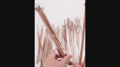 36 Pcs Carbonized Bamboo Knitting Needle Set, Single Point Knitting Needles