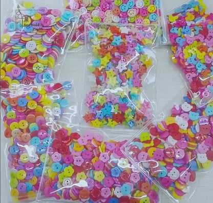 50 Pcs Novelty Sewing Buttons, Heart Shaped Buttons, Baby Buttons, Star Buttons, Flower Buttons, Apple Buttons, Daisy Buttons, Craft Buttons