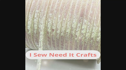 Glitter Velvet Ribbons 5 Yards / 4.5 Meters - 6 mm / 1/4" Single Sided Finished Edges