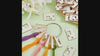 Video: embroidery floss looped through wooden floss bobbins on a metal ring, used beside an embroidery hoop, with the range of board shapes
