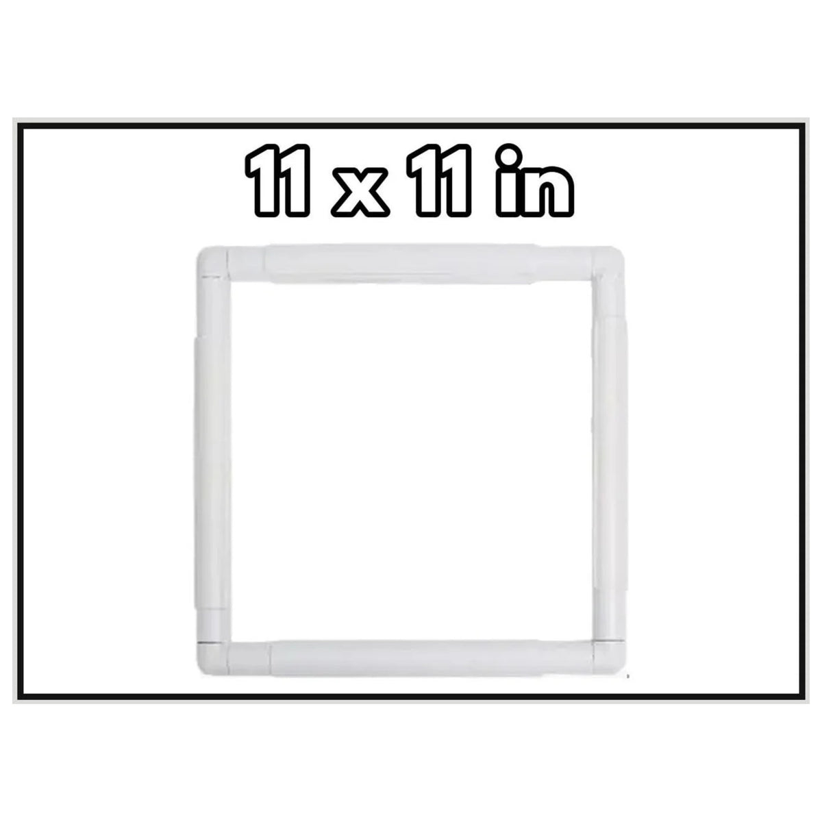 11 x 11 inch square snap embroidery frame in white plastic, frame only, no punch needle