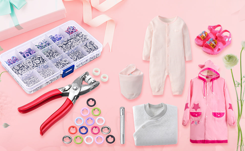 Metal Snaps Buttons with Fastener Pliers Press Kit