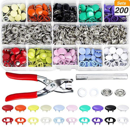 Metal Snaps Buttons with Fastener Pliers Press Kit